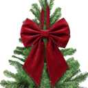 Janinka Big Bow 22", Large Bow for Decoration, Birthday Party Background Decor, Ribbon Hanging Decor for Door Windows Wedding Baby Shower Party Decoration(Burgundy, Velvet)