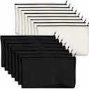20 Pack Blank Cotton Canvas DIY Craft Zipper Bags Pouches Pencil Case for Makeup Cosmetic Toiletry Stationary Storage