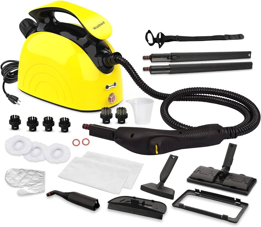 Steam Cleaner, Handheld Steamer with 21 Accessories, 248F High-Temperature Steam for Floors, Grout, Tiles, Carpet, Cars - Portable 1.08L Tank, Child Lock, Chemical-Free Cleaning