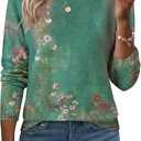 Womens Casual Long Sleeve Sweatshirt Soft Lightweight Cozy Knit Pullover Top 2025 (Green, L)