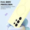 Newseego for Samsung Galaxy S24 Ultra Magnetic Case, Cute Soft Liquid Silicone Slim Case for Women Girls Men Camera Protection Microfiber Lining Shockproof Cover for Samsung Galaxy S24 Ultra-Yellow