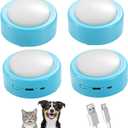 Talking Buttons for Cats and Dogs, Set of 4 Blue Rechargeable Buttons with Voice Recording for Pet Communication, Puppy & Kitten Easy Press, Small Animal Speech