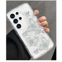 Toycamp for Samsung Galaxy S25 Ultra case Women - Cute Girly Girls Phone Cover for Samsung S25 Ultra Kawaii Aesthetic Pretty Unique Glitter Bling Sparkle Wave Funda para S25Ultra, Clear Butterfly