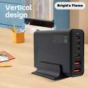 Brigid's Flame 6-Port Charging Station - 200W High-Power Charger with 4 USB-C + 2 USB Ports, Fast Charging Hub, USB-C PD Fast Charging Desktop Charger, Compatible with Mobile Phones