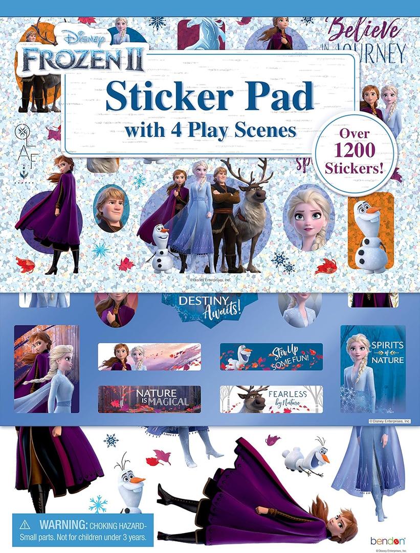 Disney Frozen 2 Sticker Pad with Play Scenes Including 1200 Stickers 46035 Bendon