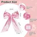 Big Pink Bow Decor for Room 24 x 42 Inches Satin Ribbon Bow Coquette Room Decor Giant Bow for Birthday Party Backdrop Wall Decor Pastel Pink Hanging Wall Decor for Ballerina Girl