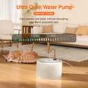 MISFANS Ceramic Cat Water Fountain - 2.1L/71oz - All-Ceramic Body & Pure Copper Water Spout - Non-Toxic - Automatic Pet Drinking Fountain Indoor with Ultra-Quiet Pump, and 3Pcs Filter & Sponge (Beige)