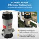 AR-PRO Replacement CL200 in-line Series Feeder, Compatible with Hayward Pool Chlorinator Systems, Automatic Puck & Disc Feeder with Adjustable Dial