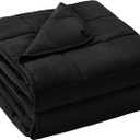 yescool Weighted Blanket for Adults (12 lbs, 48" x 72", Black) Cooling Heavy Blanket for Sleeping Perfect for 110-130 lbs, Twin Size Breathable Blanket with Premium Glass Bead, Machine Washable