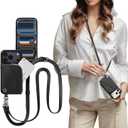 MAGEASY Compatible with iPhone 17 Pro 6.3" Wallet Case with Crossbody Strap - Coin Purse & Card Slot, with Leather Crossbody Lanyard, 16ft Ultimate Drop Protection | Pouch (Black)