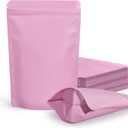 FireKylin 100 Pack Resealable Stand Up Bags,5.5" x 8.6" Smell Proof Pouch Sealable Foil Pouch Bags for Packaging (Pink)