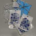 Xinnun Christmas Beaded Ornament Kit Include 12 Snowflake Wire Forms 12 Lake Blue Envelopes 2.2 Yards Transparent Yarn Ribbon and Assorted Size Mixed Beads for Christmas Tree DIY Craft Making