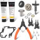 Worm Gear Kit 9706529, 9709511, 9703337, 9709231 Compatible With Whirlpool/KitchenAid 5QT & 6QT Stand Mixer with Worm Gear, Food Grade Grease, Retaining Ring Pliers, Mixer Bevel Gear Kit etc