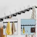 Coat Rack Wall Mount with 8 Hooks, Black Wall Coat Hook, Wall Mounted Modern Coat Rack, Coat Hook is Suitable for Living Room Entrance, Bedroom, Kitchen, Bathroom Etc.