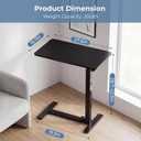 DUMOS Mobile Standing Desk, Bedside Table, Overbed Table, 27.56*15.75*42.52inch