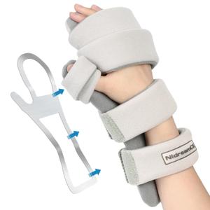 Resting Hand Splints for Straightening Fingers,Carpal Tunnel Wrist Brace Night Immobilizer With Finger Separators for Stroke Rehabilitation,Muscle Atrophy, Dupuytren's Contractures (Right)