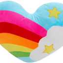 17.7"X13.8"Heart Pillow Stuffed Rainbow Heart Shaped Throw Pillow Plush Toy,Star