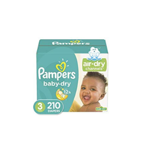 Diapers Size 3, 210 Count - Pampers Baby Dry Disposable Baby Diapers with Diapers Size 4, 186 Count and Amazon.com Gift Card in a Mini Envelope