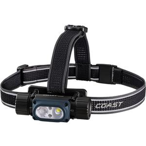 Coast WPH34R 2000 Lumen Waterproof Ultra Bright IP68 USB Rechargeable-Dual Power Headlamp, 6 Modes with Spot and Flood Beams, Blue/Black
