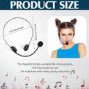 Zhanmai 6 Pcs Black Microphone Headset Headpiece Costume Prop Headset Hippie Halloween Costume Accessories Makeup Props for Party Supplies