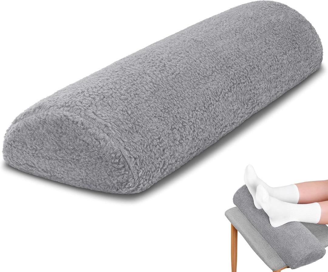 Sintuff Recliner Leg Rest Cushion Sofa Footrest Pillow with Cover Half Moon Bolster Pillow Under Knee Pillow for Sleeping On Back Alleviating Pain, 19.7 x 8 x 3.5 Inch (Dark Gray)