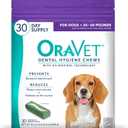 ORAVET Dental Chews for Dogs, Oral Care and Hygiene Chews (Medium Dogs, 25-50 lbs.) Purple Pouch, 30 Count (EXP 10/22/27)