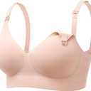 Momcozy CoolFit Nursing Bras for Breastfeeding, Ultra Stretch Seamless Jelly Strip Maternity Bra, Cooling Wireless (X-Large, Oyster Pink)