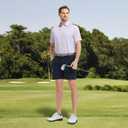 M MAELREG Golf Shirts for Men Short Sleeve Heather Jacquard Textured Stretch Moisture Wicking Performance Mens Polo Shirts (L)