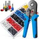 Ferrule Crimping Tool Kit, LUNEY Crimper Plier with 1250PCS Wire Ferrules Kit Wire End Terminals, Self-adjustable Ratchet Tool Set for AWG 23-7 Cable connectors, 0.25-10mm