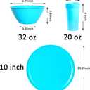 Youngever 18 Piece Plastic Kitchen Dinnerware Set, Plates, Dishes, Bowls, Cups, Service for 6 (Rainbow Colors)