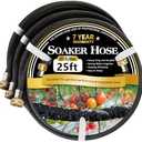 Hopegiver 5/8’’ Soaker Hose 25 ft, 1 Pack, Heavy Duty Garden Soaker Hoses with Solid Brass Fitting, Rubber Drip Hose for Garden Beds, Vegetable, Lawn, Trees Watering Irrigation (25 ft)