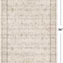 Farmhouse Bathroom Rug 2x3 Beige, Machine Washable Small Non Slip Indoor Entryway Area Rug, Low Pile Thin Neutral Vintage Design for Bedside, Kitchen