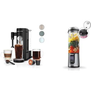 Ninja Pod & Grounds Specialty Single-Serve Coffee Maker bundled with the Blast Portable Blender, Cordless, 18oz. Vessel, Personal Blender for Shakes & Smoothies, Leakproof-Lid & Sip Spout (Black 2)