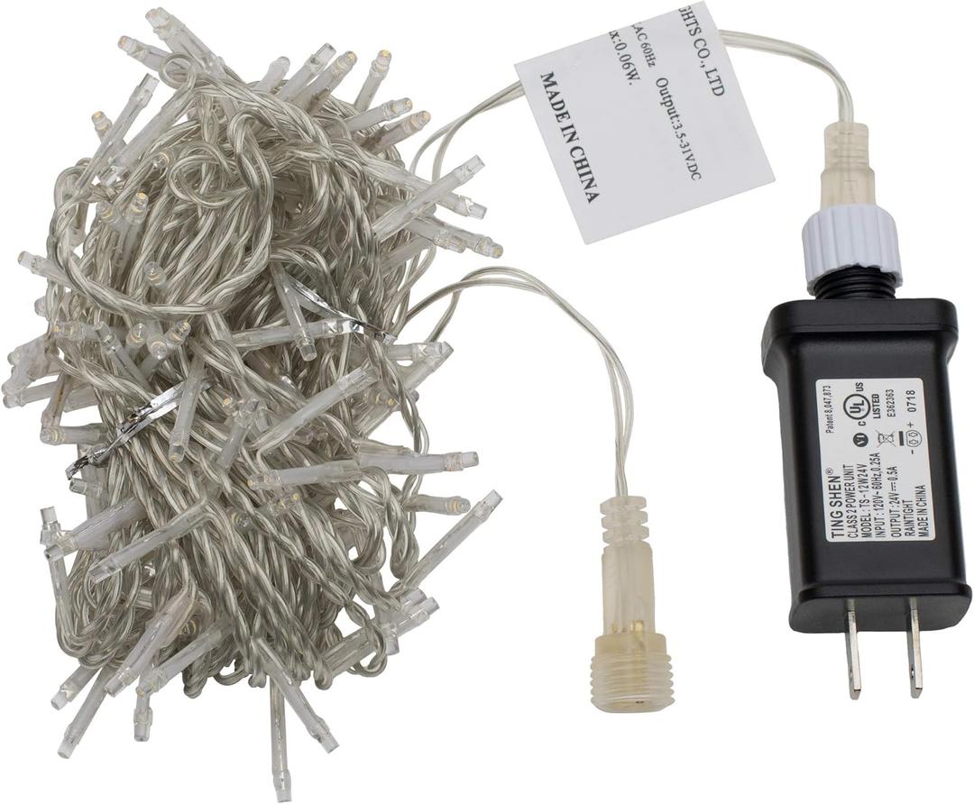 Vickerman 144 Warm White LED 2 Function Spider Light Set, 24' Christmas Light Set, Clear Wire
