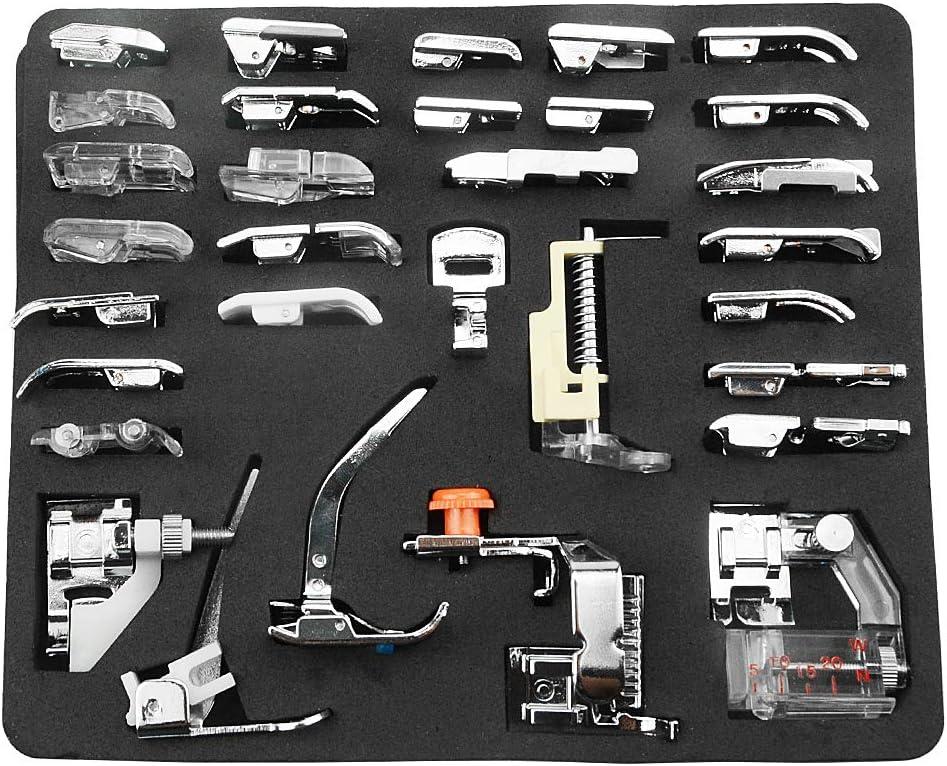 32 PCS Domestic Sewing Machine Presser Feet Set for Singer, Brother, Janome and Kenmore,Babylock, Low Shank Sewing Machines