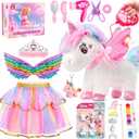 Jeowoqao Unicorn Toys for Girls Age 4-6,Walking Talking Singing Interactive Unicorns with Painting Kit Crafts Toddler Unicornss Dress up, Remote Control Plush Unicorn's Toy for Kids 3-6