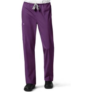 WonderWORK Unisex Drawstring Cargo Scrub Pant Tall (Medium Short, Eggplant)