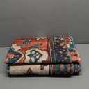 6x9 Machine Washable Non-Slip Area Rug & Mat - Soft Faux Wool & Polyester, Boho Stain-Resistant Indoor Carpet for Bedroom, Dining Room, Kitchen, Living, Nursery, Low Pile, High Traffic (Red)