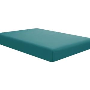 Sfoothome Single Fitted Sheet (Queen - Teal) - Deep Pocket Brushed Velvety Microfiber, Breathable, Extra Soft and Comfortable - Wrinkle, Fade, Stain and Abrasion Resistant