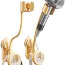 Hands-Free Hair Dryer Holder Wall Mounted with 360 Adjustable Hose, Suction Cup Installation, Built-in Mirror, and Cord Organizer for Blow Dryer, Curling Iron, No Drilling Required