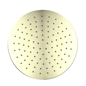Round Brass Steel Shower Head Brushed Gold