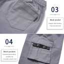 APTRO Men's Cargo Shorts Elastic Waistband Drawstring Summer Casual Cotton Big & Tall Relaxed Fit Work Shorts (Gray)