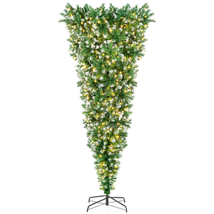  7.5-ft Pre-lit Slim Upside-down Artificial Christmas Tree with White LED Lights