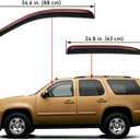 Lightronic Extra Durable Clip-on in-Channel Auto Vent Window Visor, Fits 2007-2014 Chevrolet Tahoe & GMC Yukon, UV Protection Rain Guard, Original Wind Deflector, No-Drill Install, Dark Smoke, 4-Pcs