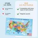 COMIX Magnetic Dry Erase Board, Educational Jigsaw Puzzle Board for Kids, 26" x 17" Adhesive 42 State USA Map Puzzle for Kids at Home Student Classroom