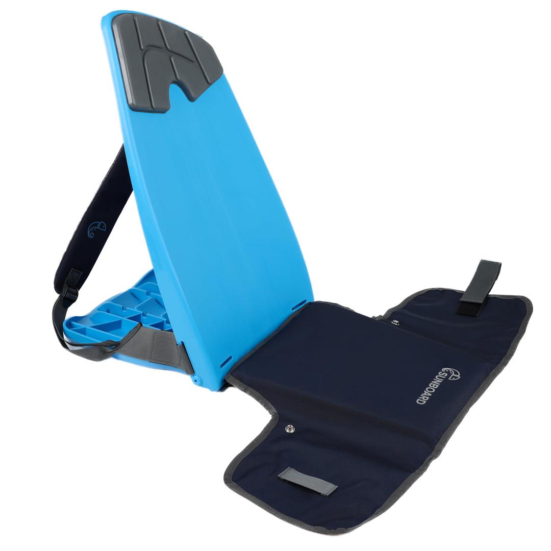 SUNBOARD Portable Ground Chair for Beach, Camping, Park & Stadium 5-Position Recline, Wearable, Lightweight Slim Style (Blue)