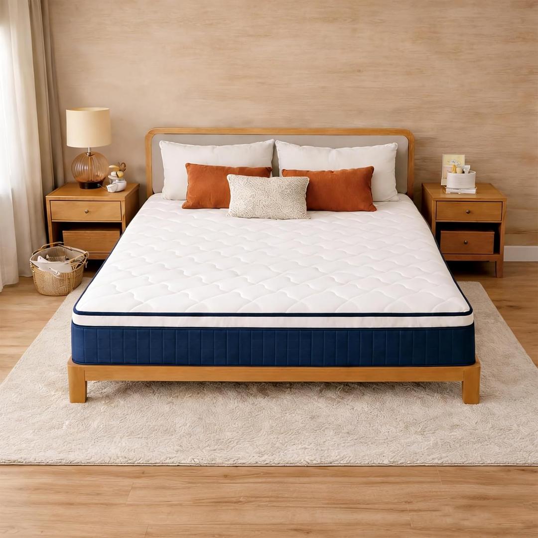 King Size Mattress - 12 Inch Gel Memory Foam Hybrid Mattress, Pressure Relief & Motion Isolation, Fiberglass Free, 75 * 80 in