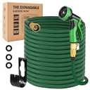 Higen Expandable Garden Hose 100ft, Flexible Lightweight Garden Hose with 10 Function Spray Nozzle, 2024 New Patented 40 Layers Nano Rubber Leakproof Thickened 2.5X Expanding No Kink Water Hose
