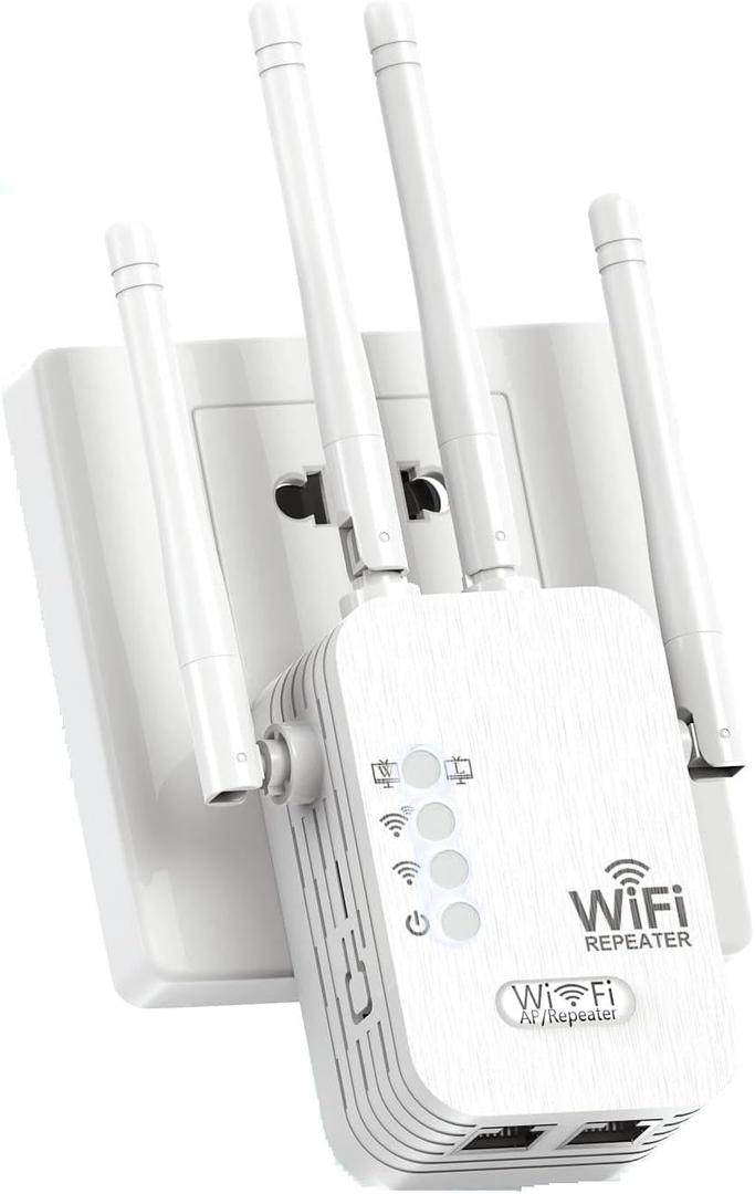 WiFi Extender, WiFi Extenders Signal Booster for Home Up to 8500 sq.ft and 45 Devices, WiFi Range Extender, Wireless Repeater, Long Range Amplifier with Ethernet Port, 1-Tap Setup, Alexa Compatible