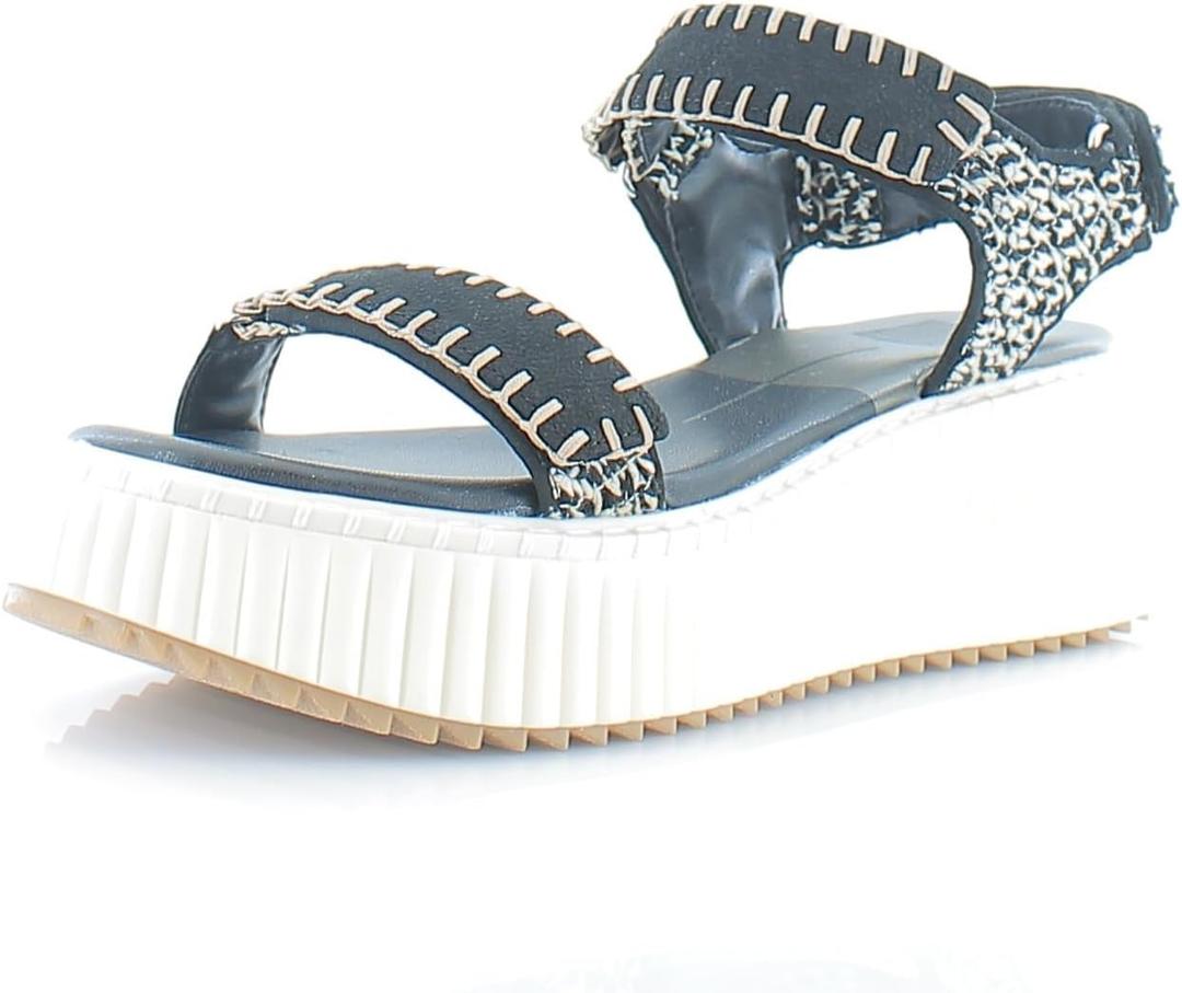 Dolce Vita Women's Debra Sandal (7.5, Black/White Nubuck)